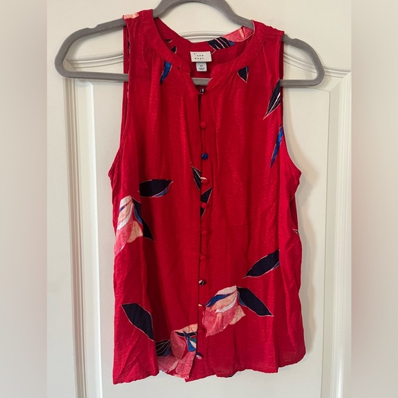 A New Day Matching Button Down Sleeveless Rayon Blouse Summer Size XS - Picture 1 of 11
